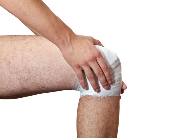 Bacak ağrısı. bandaj — Stok fotoğraf