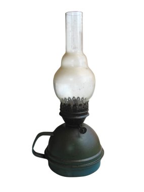 beyaz izole eski tozlu gaz lambası