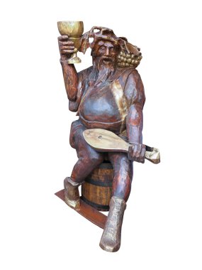 eski ahşap beyaz bitti izole bacchus heykeli