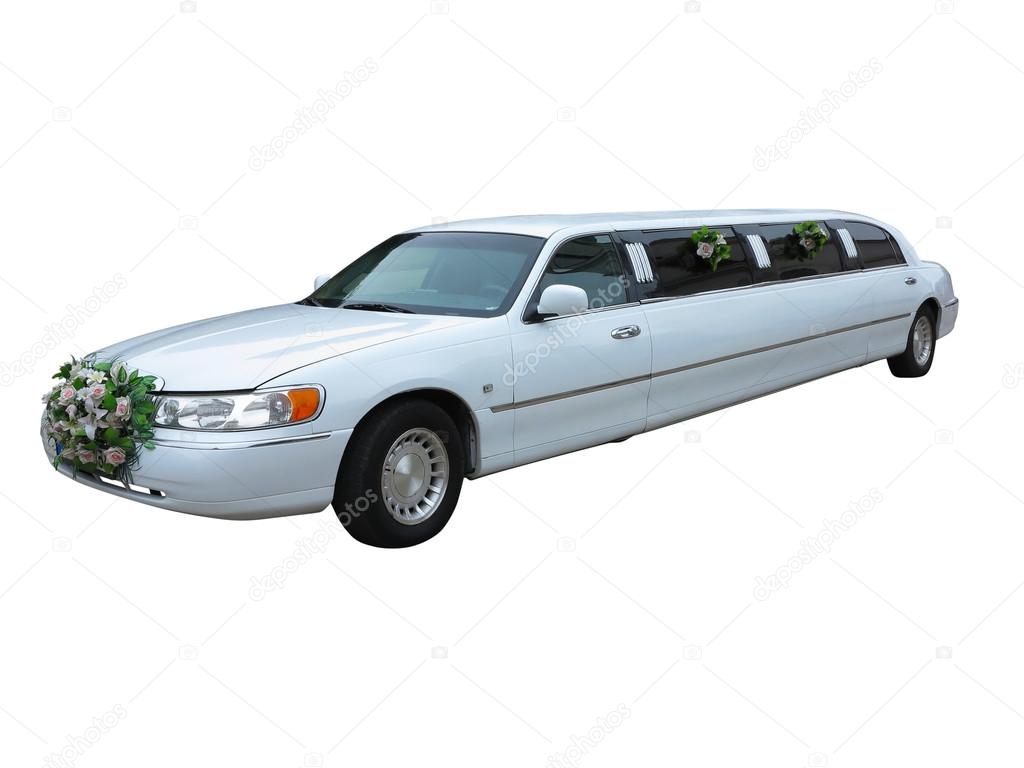 White wedding limousine for celebrities and special events isola