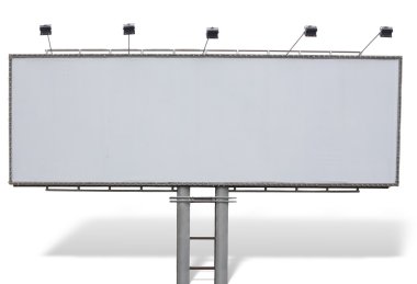 Billboard reklam panel boş alanı ve izole ışıklar