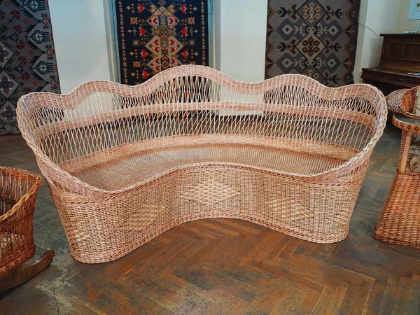 Vintage beautifull wicker comfortable furniture — Stock Photo, Image