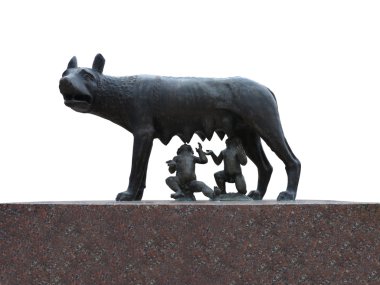 dişi kurt Antik Roma bronz kopyası romulus yalakalık bir