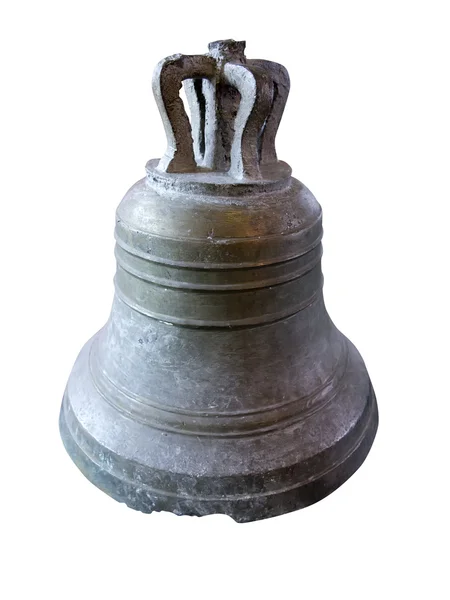 Старий церковний мідний дзвін ізольований над білим — стокове фото