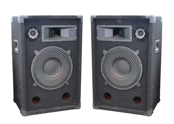 Old powerful stage concerto audio speakers isolated — Stock Photo, Image