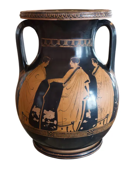 Давня грецька ваза виставлена в музеї — стокове фото