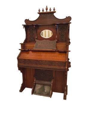 19th Century harpsichord, a small organ musical instrument isola clipart