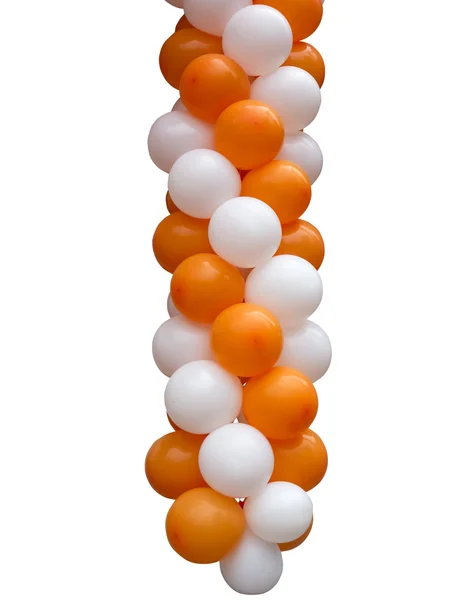 Orange and white balloons isolated on white — Stock Photo, Image