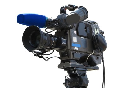 TV stüdyo profesyonel dijital video kamera tripod izole o