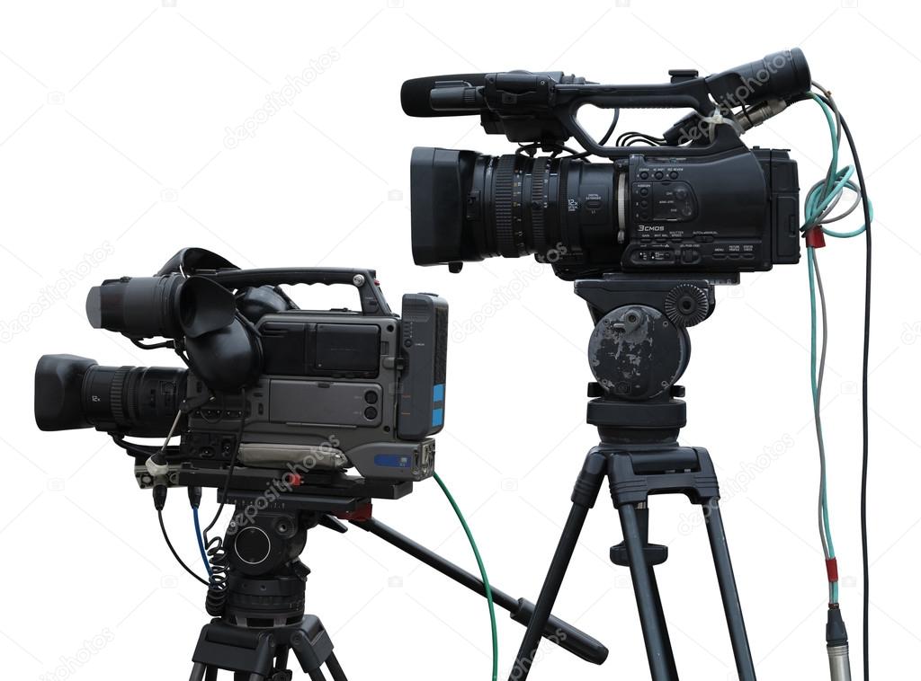TV Professional studio digital video cameras isolated on white by ©arogant 31856581