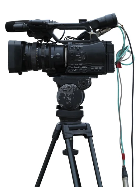 TV Estudio profesional cámara de vídeo digital aislada en blanco — Foto de Stock