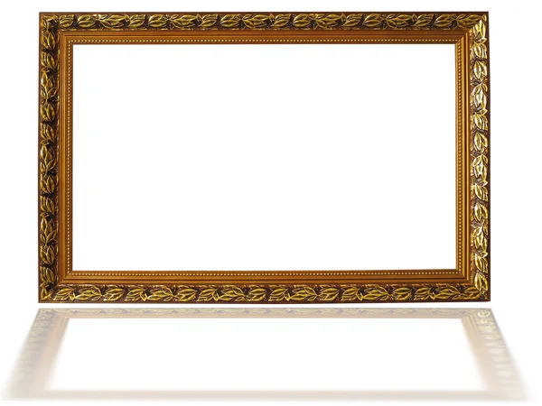 Klassiek houten frame geïsoleerd op witte achtergrond — Stockfoto