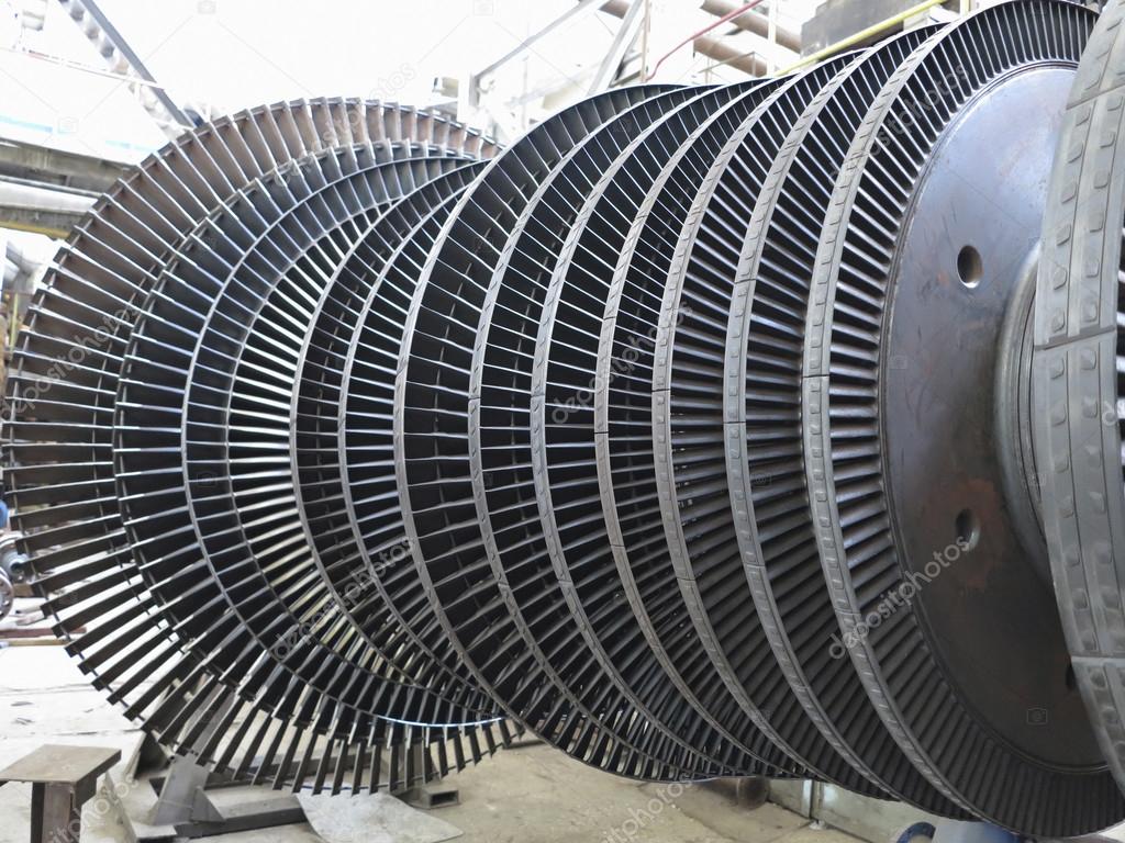 Power generator steam turbine during repair at power plant