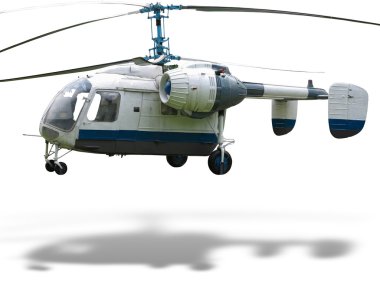 Beyaz backgrou izole ka-26 Rus çift rotorlu helikopter