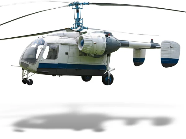 Двойной роторный вертолет КА-26, изолированный на белой заднице — стоковое фото