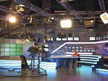 Television studio equipment, spotlight truss and professional ca