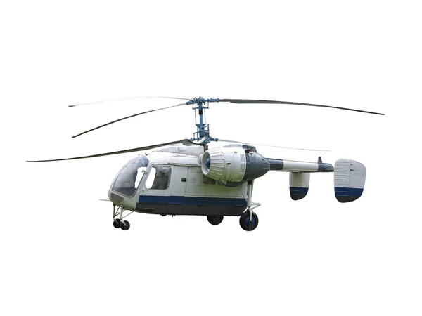 Ka-26 russischer Doppelrotor-Hubschrauber isoliert auf weißem Hintergrund — Stockfoto