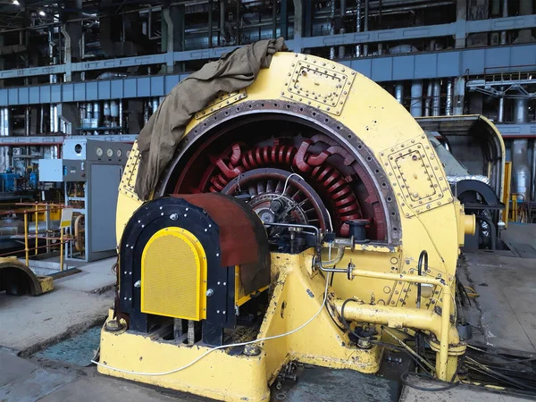 Electric Power Generator Steam Turbine Repair Process Power Plant — Stock Photo, Image