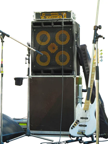 Old Powerful Large Industrial Audio Speakers Isolated White Background — Stock Photo, Image