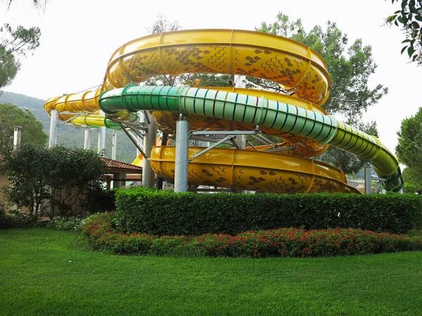 2021 Kemer Turkey Coorful Water Slides Modern Aquapark — Stock Photo, Image