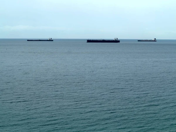 Dry Cargo Ships Anchorage Black Sea — 图库照片