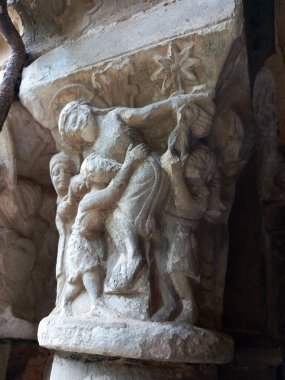 Interior details of Medieval catholic cathedral Saint Mary in Tarragona, Catalonia, Spain. 