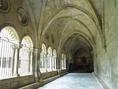 Architectural details of Medieval catholic cathedral Saint Mary in Tarragona, Catalonia, Spain. 