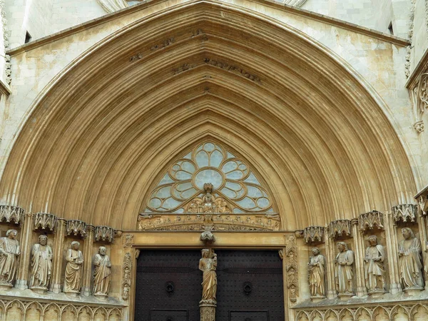 Architectural Details Medieval Catholic Cathedral Saint Mary Tarragona Catalonia Spain — Foto Stock