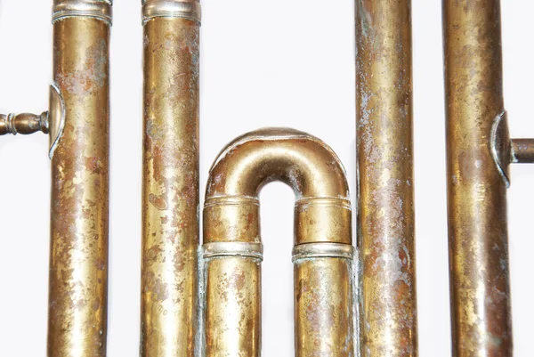 Golden pipes. — Stock Photo, Image