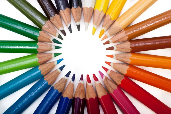 Colored Pencils Circle — Stock Photo, Image