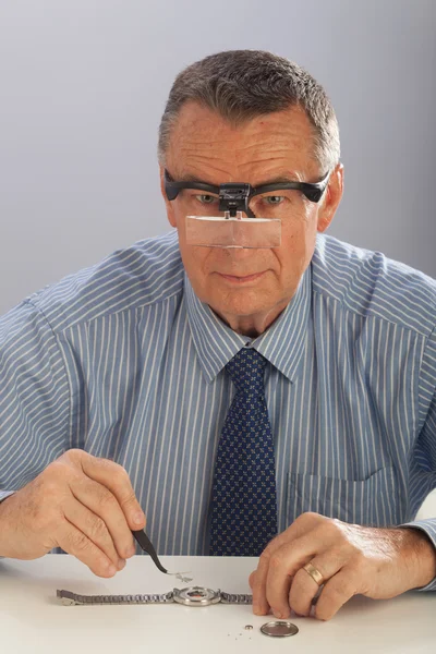 Man Fixing Watch — Stock Photo, Image