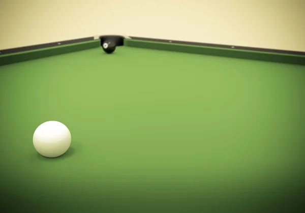 Eight Ball Next to Corner Pocket — Stock Photo, Image