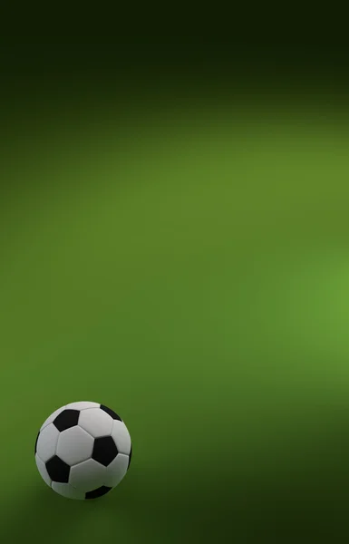 Yeşil zemin üzerine futbol — Stok fotoğraf