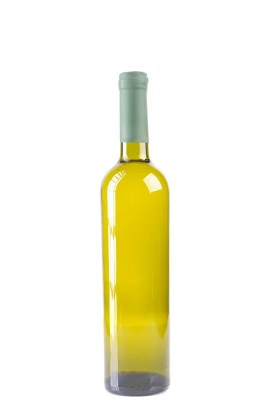 Garrafa de vinho isolada com vinho branco — Fotografia de Stock