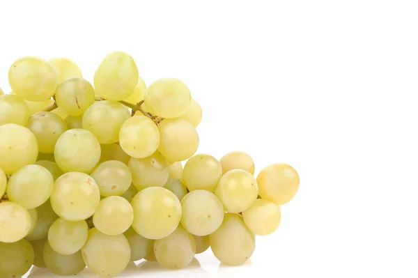 Ramo de uvas verdes isolado em branco — Fotografia de Stock