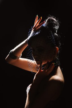 güzel seksi kız moda stil stüdyo portresi