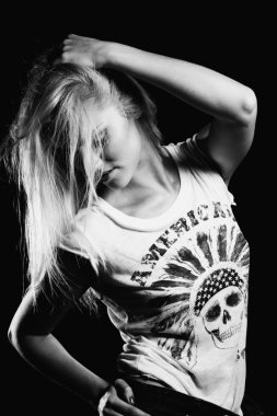 güzel seksi kız moda stil stüdyo portresi