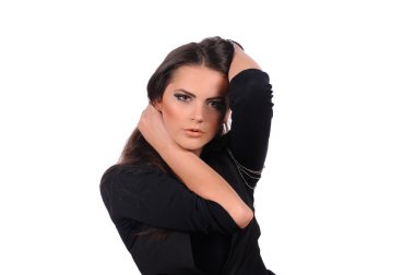 baştan çıkarıcı kız beyaz arka plan üzerinde izole