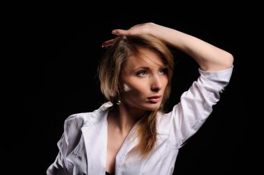 moda stil çekici seksi kız portresi