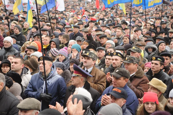 Ternopil, UCRANIA 1 DE DICIEMBRE: Protesta contra Euromaydan en Ternopil contra el presidente Yanukovich y su gobierno el 1 de diciembre de 2013 en Ternopil, Ucrania —  Fotos de Stock