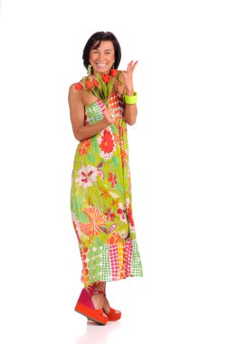  Lale el ile gülümseyen kız 