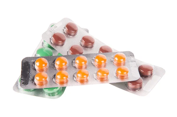 Pack of pills isolated over white background — Stock Photo, Image