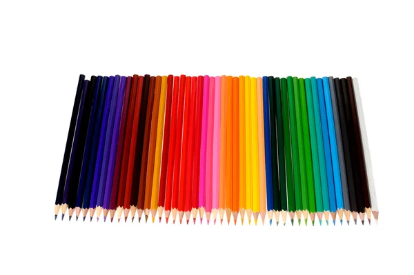 Veelkleurige potloden geïsoleerd op witte achtergrond — Stockfoto