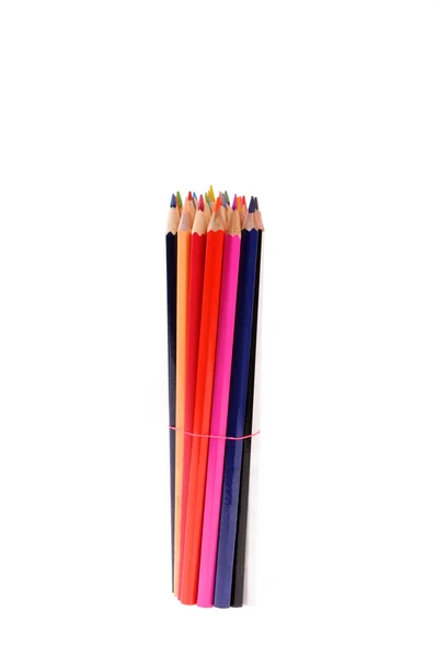 Multicolored pencils isolated on white background — Stock Photo, Image