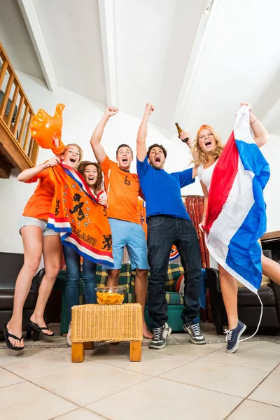 荷兰球迷欣喜若狂 — Stockfoto