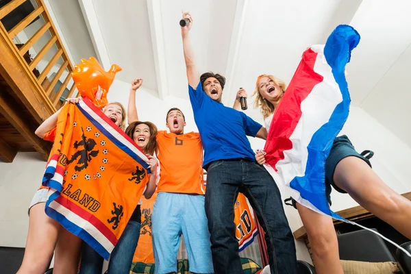 Excited Dutch sports fans Stock Image