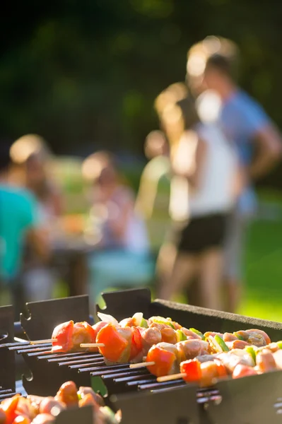 Skewers Grilling On Barbecue — Stock Photo, Image