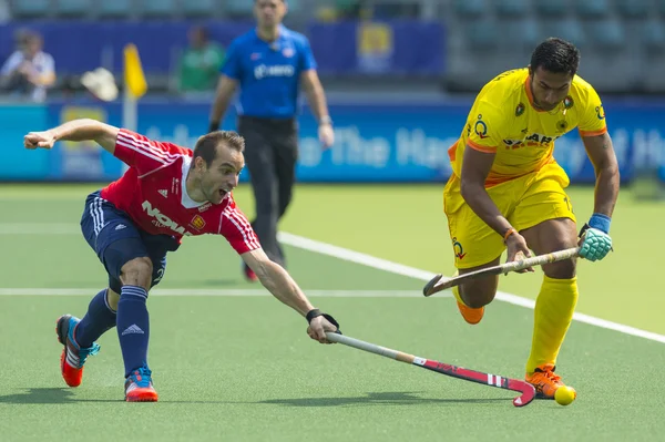 Inghilterra batte l'india presso la Coppa del mondo 2014 hockey — Stok fotoğraf