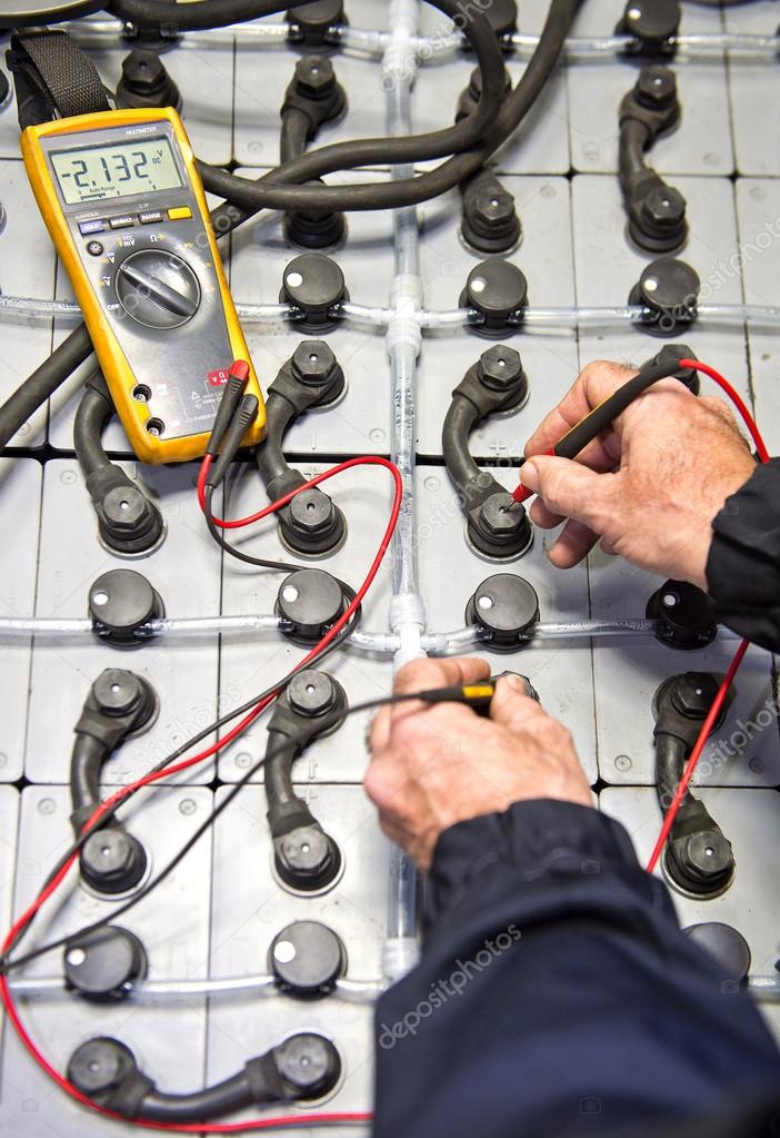 Battery check with multimeter