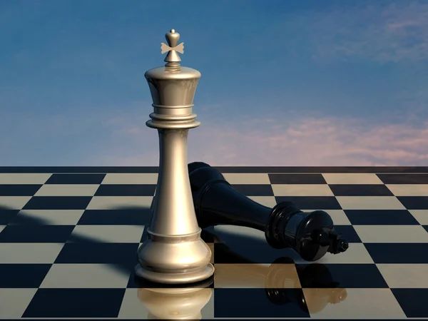 Шахматы: конец битвы — стоковое фото